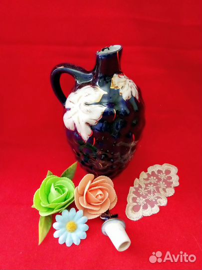 Винтажный штоф-графин из 60-х Виноград Коростень