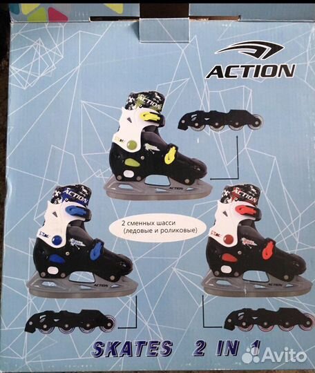 Коньки ролики 2 в 1
