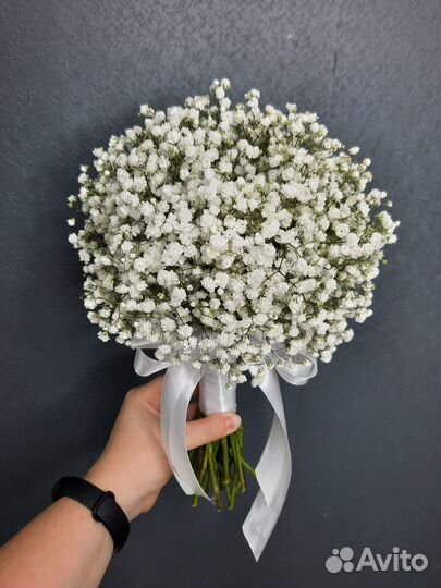 Свадебный букет из гипсофилы