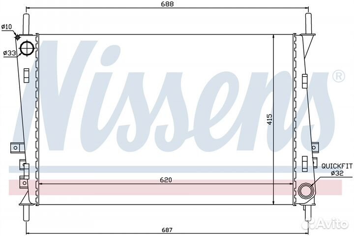 Радиатор охлаждения двс jaguar X-type (2001) 2.5