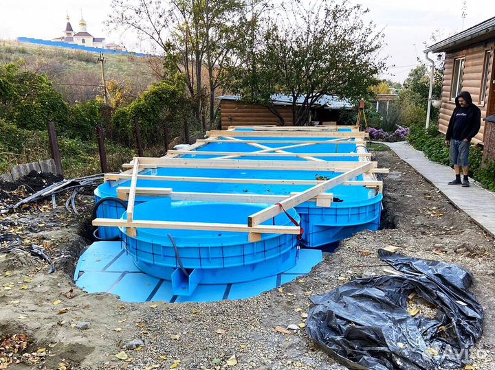 Бассейн 8x4 пластиковый