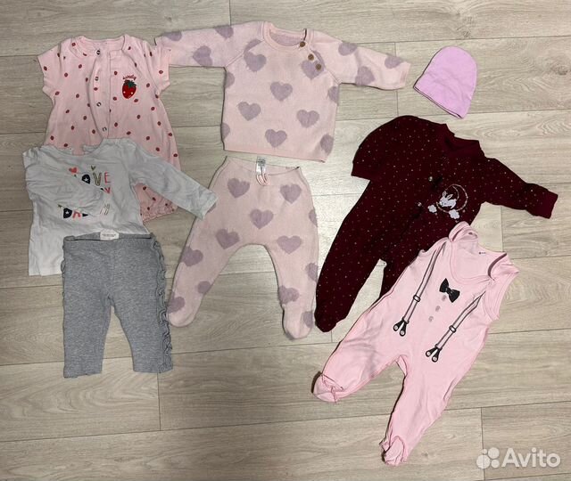 Вещи пакетами на девочку 3-9 мес