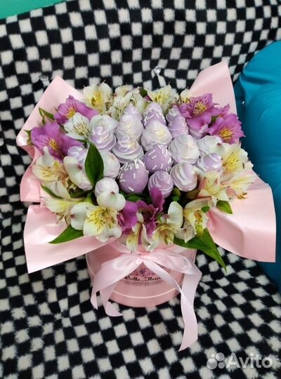 Цветы+клубника в шоколаде