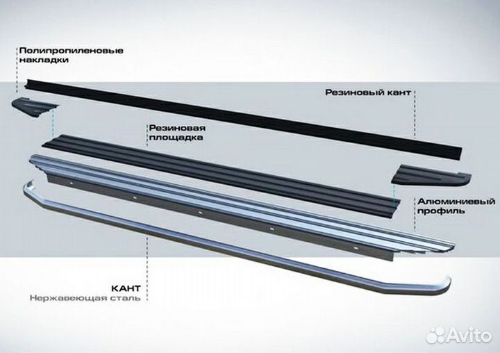 Подножки пороги алюминевые Chery Tiggo 5X