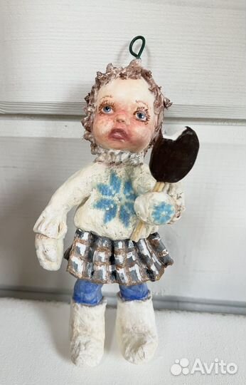 Ватная елочная игрушка