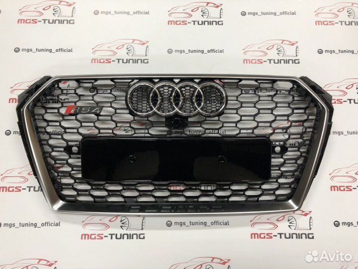 Решетка на Audi A4 в стиле RS4 15-19 дизайн 2
