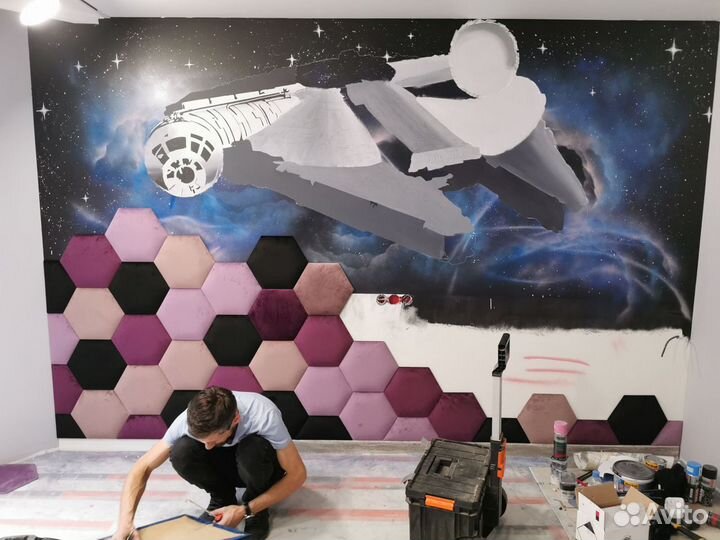 Мягкие стеновые панели в детской