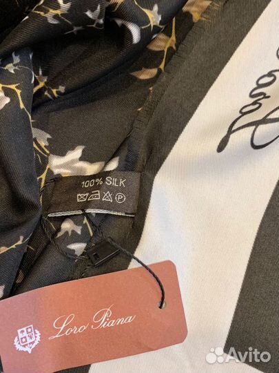 Шелковый платок шаль Loro piana черный