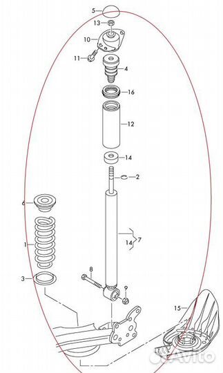 Стойка амортизатора Skoda Rapid седан cwva 1.6