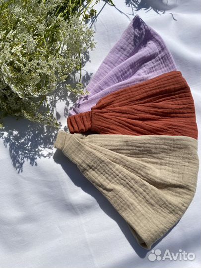 Косынки и повязки из муслина. Есть в Наличии