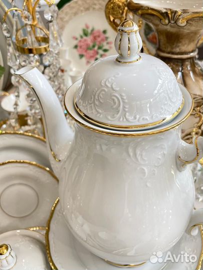 Кофейный сервиз 6 перс. Белое золото Zeh Scherzer