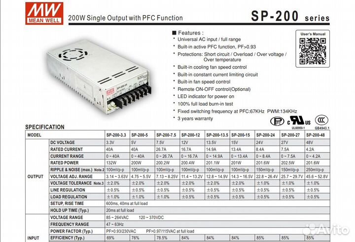 Мощный Блок питания в металле 24V 8.4A опт - 3шт