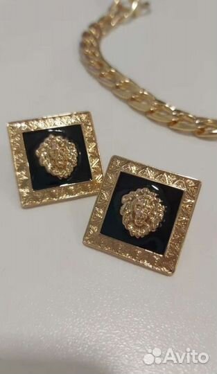 Стильные серьги в стиле Versace/ серьги Версаче