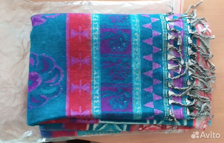 Шаль палантин индийская натуральная шерсть