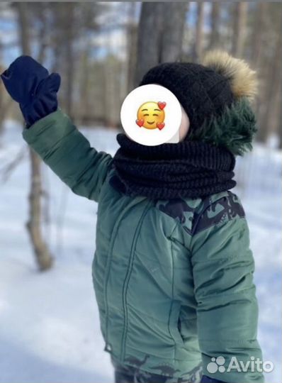 Комплект шапка снуд зимний детский