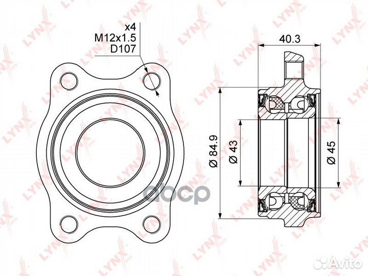 Ступица колеса перед/зад прав/лев WB1001 LY