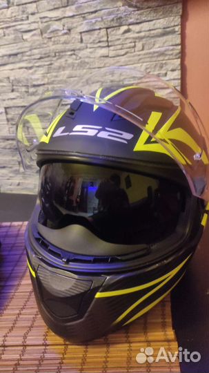 Мотошлем с очками LS2 (XL )