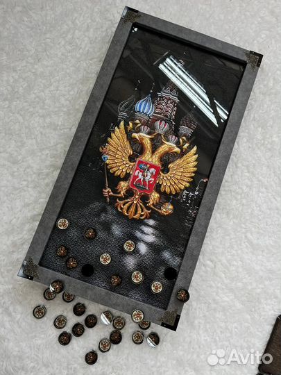 Нарды ручной работы со стеклом 