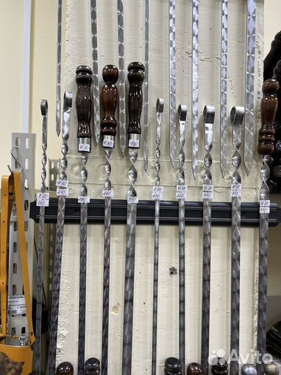 Набор шампуров 10 шт с кованным щитом руч. работа