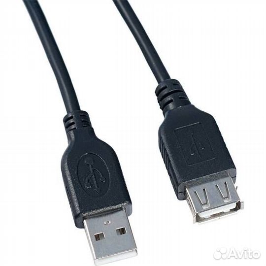 USB удлинитель 1.5 метра Черный