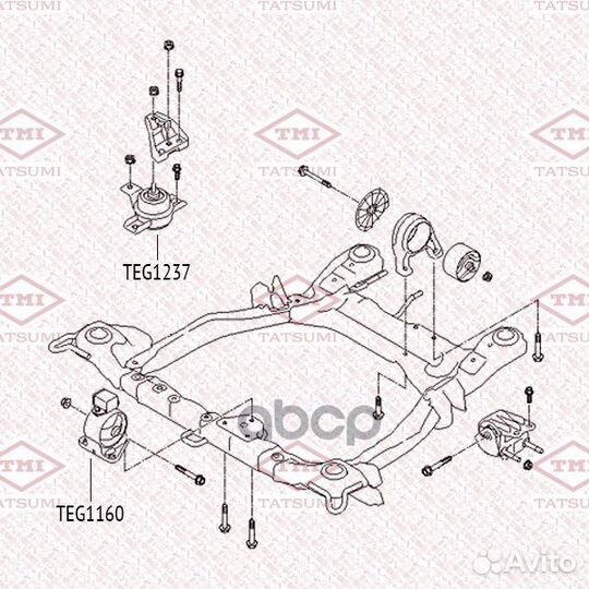 Опора двигателя hyundai santa FE 06- TEG1160 TA