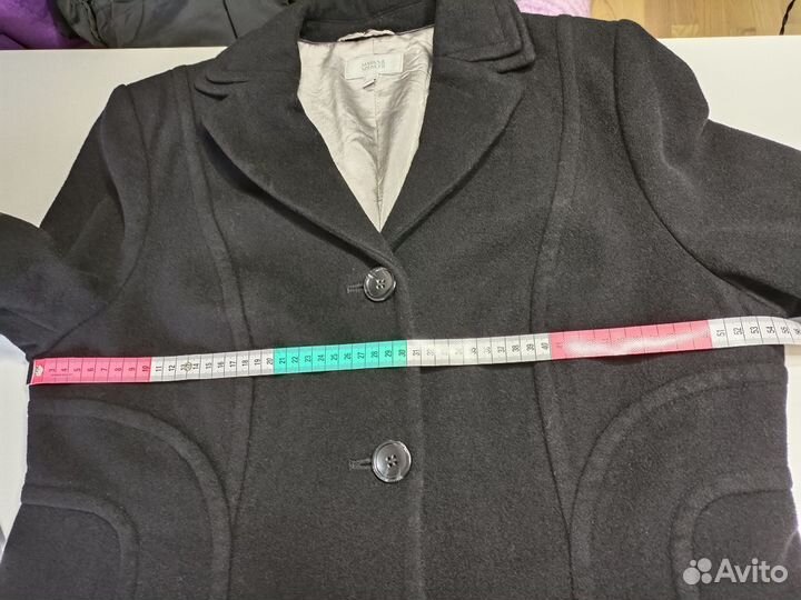 Пальто Marks&Spencer черное шерсть+кашемир классич