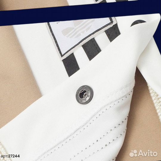 Спортивные штаны sport adidas бежевые на кнопках в 46(S)