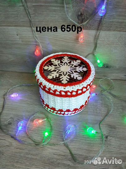 Корзинка из трикотажной пряжи