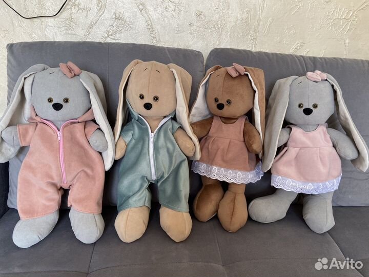 Игрушки заяц мишка ручная работа