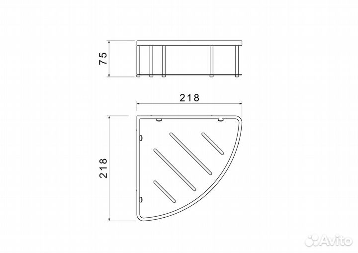 Угловая полка aquatek AQ4926CR