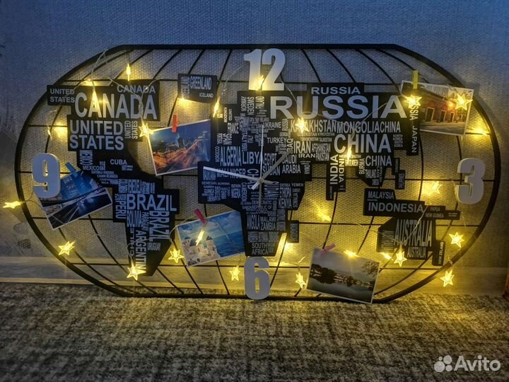 Часы Карта мира