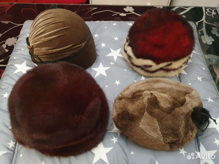 Шапки норковые, берет меховой, шляпка