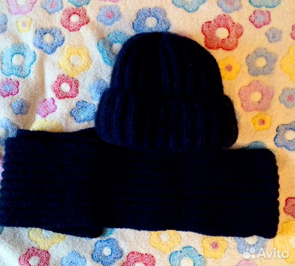 Зимняя детская шапка,шарф
