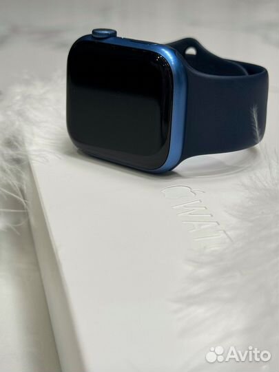 Часы apple watch 7 45 mm blue
