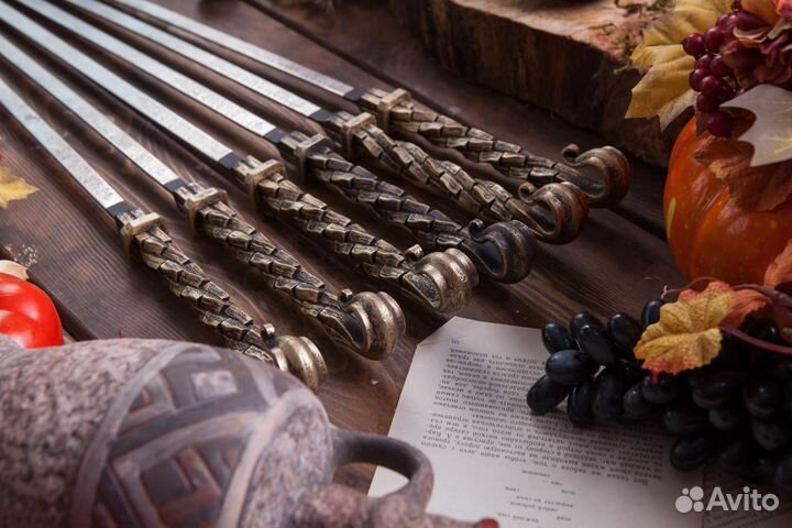 Кованые шампуры комплект 6 шт - Монблан