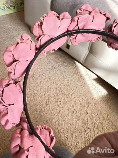 Ободок из нат кожи