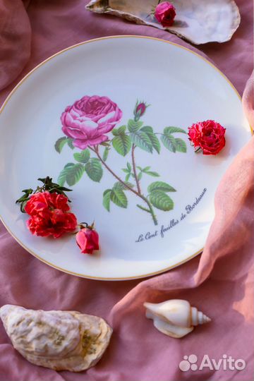 Винтажное круглое большое блюдо Porcelaine DE Pari