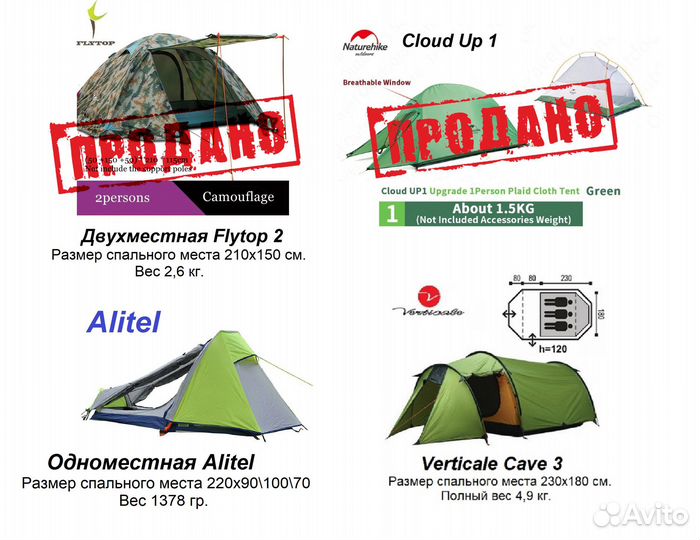 Палатки Verticale, Naturhike,Alltel