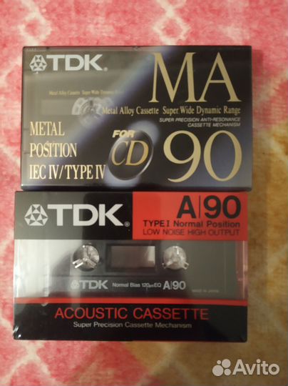 Аудиокассеты запечатанные,по однойMA90 и А90