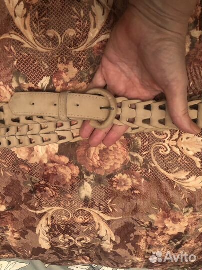 Ремень кожаный плетеный