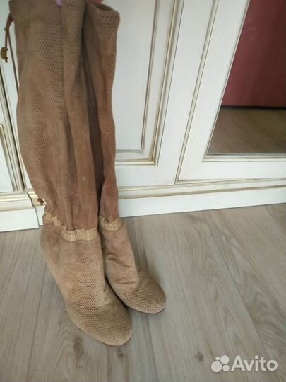 Сапоги летние натуральная замша