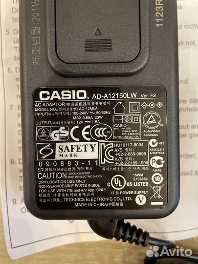 Адаптер(блок) питания Casio AD-A12150LW