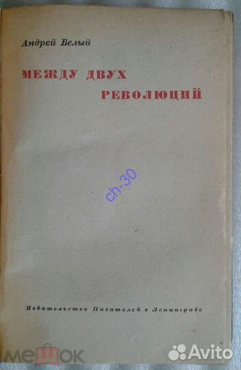 А. Белый. Между двух революций, 1934