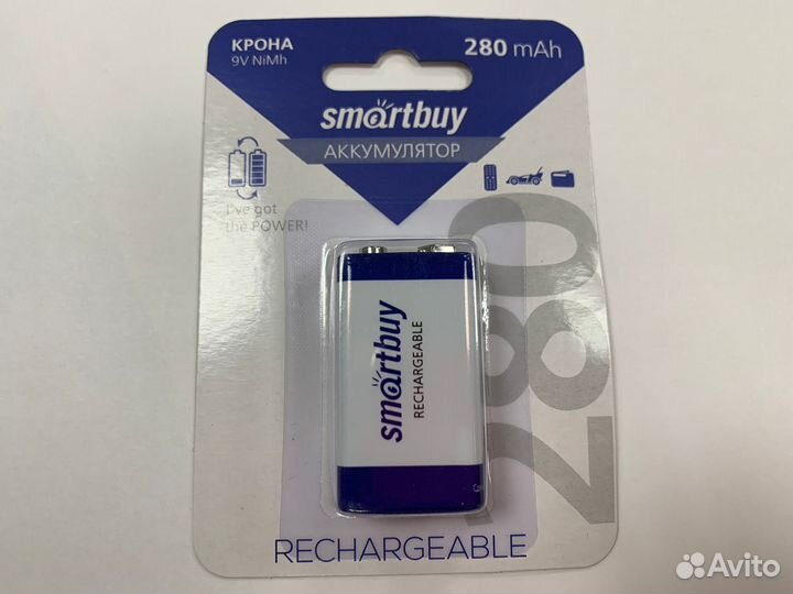 Аккумулятор крона перезаряжаемый Smartbuy 280 мАч