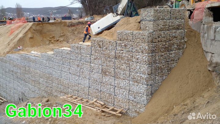 Габионы-заборы; подпорные стены; бордюры