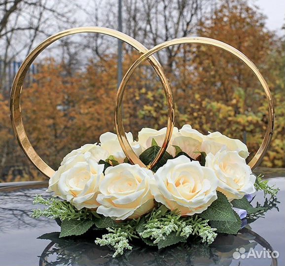 Свадебные кольца на машину