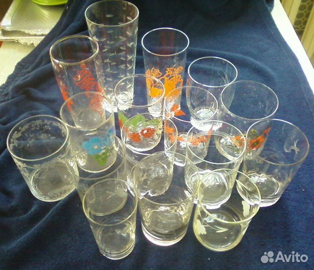 Посуда стаканы стопки хрустальные