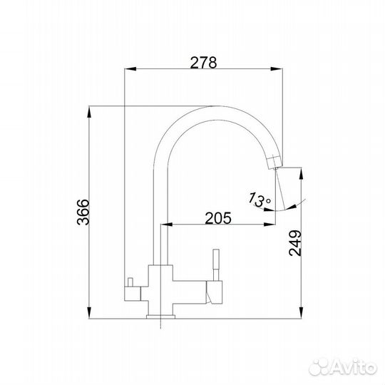 Смеситель для кухни Haiba HB819-3 HB76819-3 с п