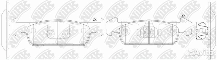 Колодки тормозные дисковые передние nibk PN43002