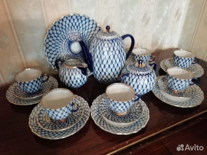 Кофейный сервиз лфз кобальтовая сетка